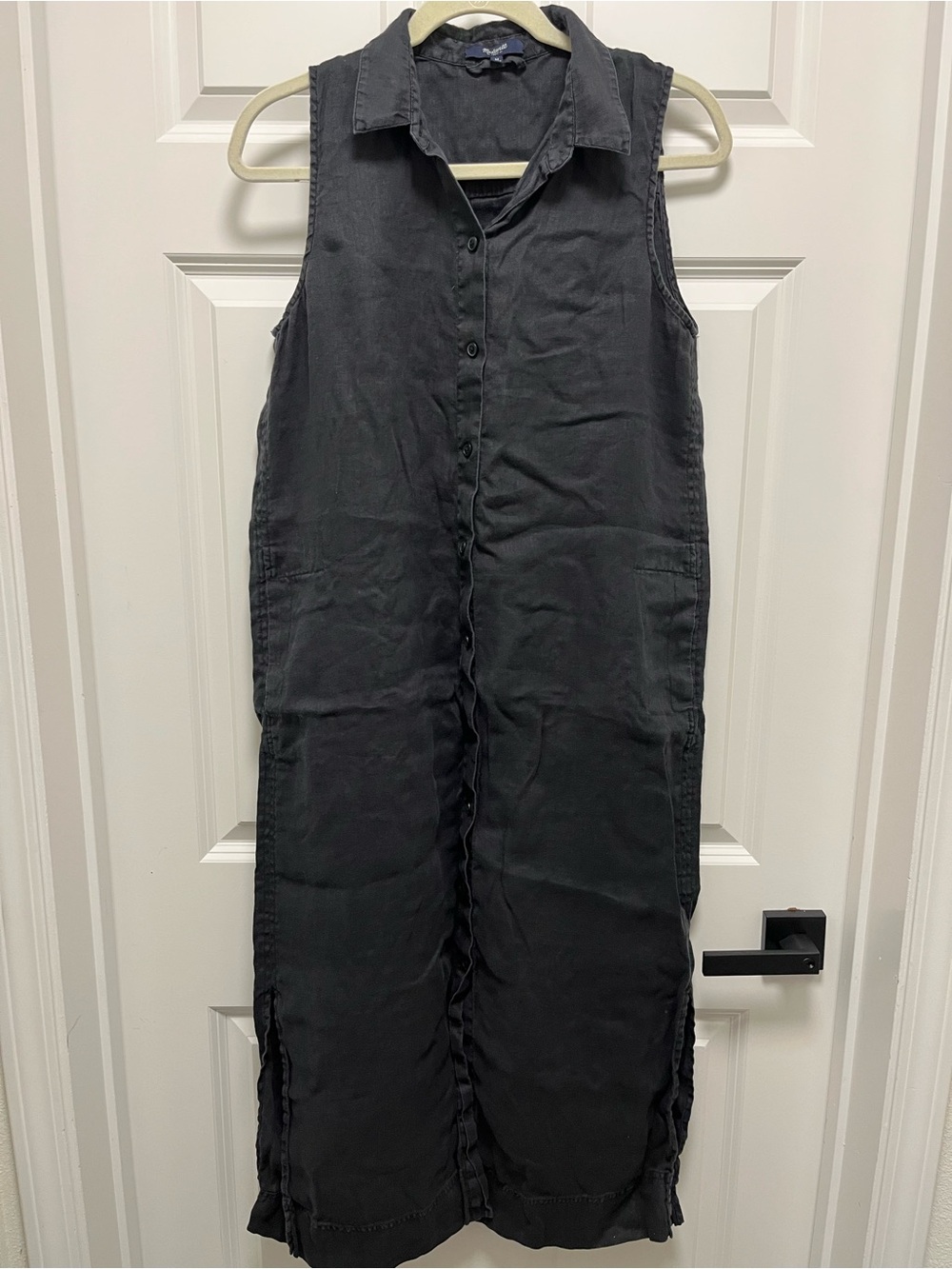 Vintage Madewell collared linen midi tank dress size M